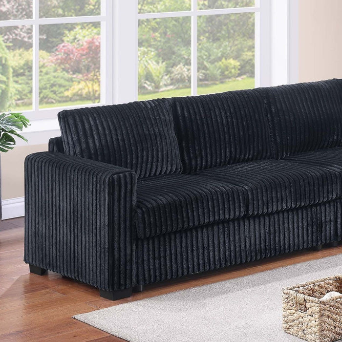 Modern Style L-Shape Sectional Set, USB Ports, Cup Holder