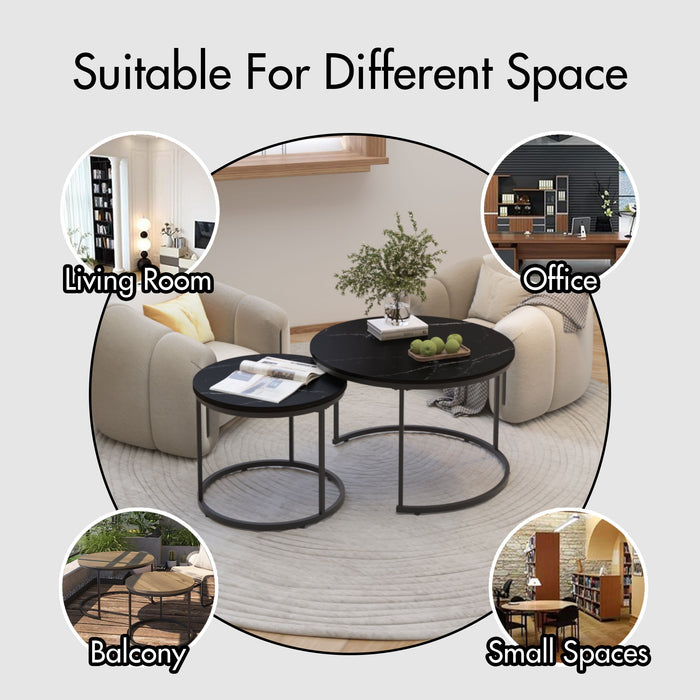 Round Nesting Coffee Table (Set of 2)