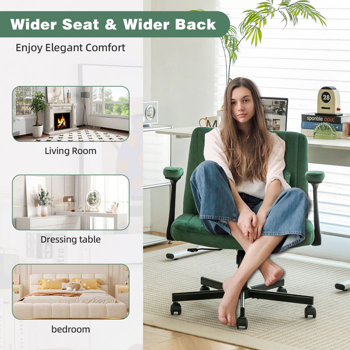 Criss Cross Armrest Office Chair With Wheels