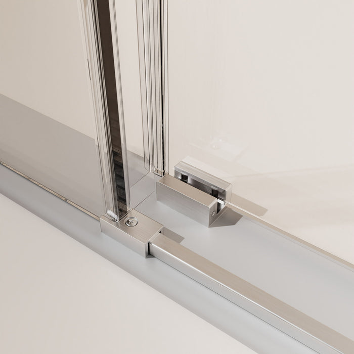 Frameless Single Sliding Soft Close Shower Doors, 5/16" Sgcc Tempered Glass