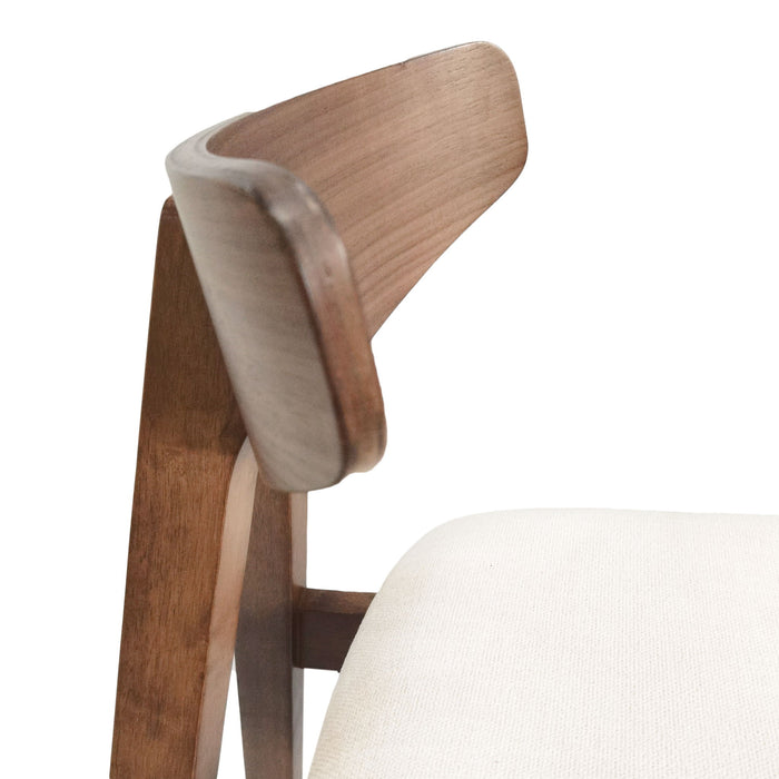 Mid Century Modern Counter Stool With V Shape Frame And Upholstered Seating