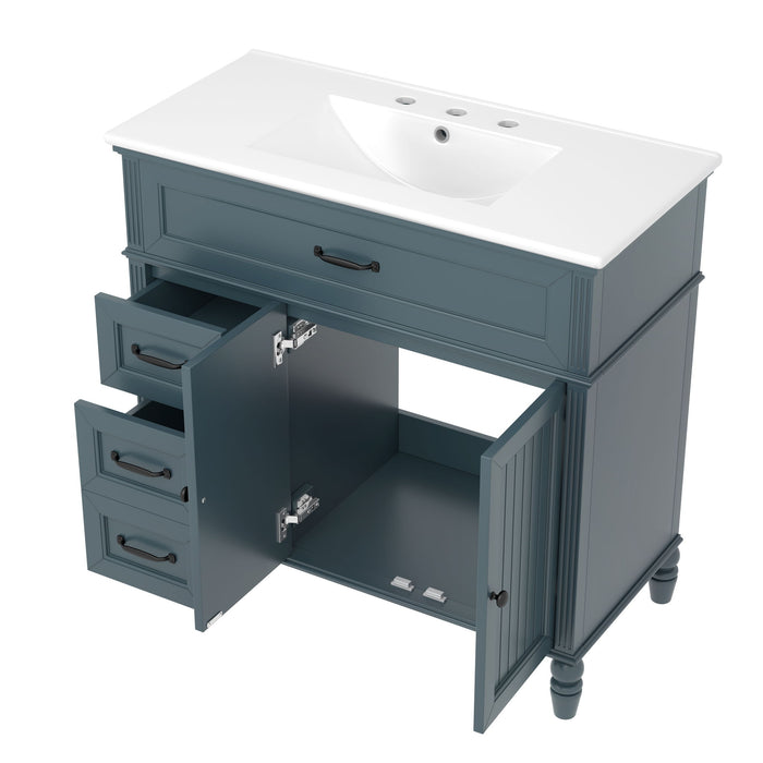 Bathroom Vanity With Sink, Freestanding Cabinet & Drawers
