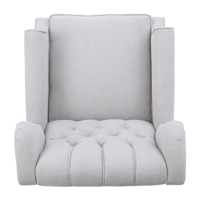 Armchair Recliner With Pushback Mechanism And Wingback Design