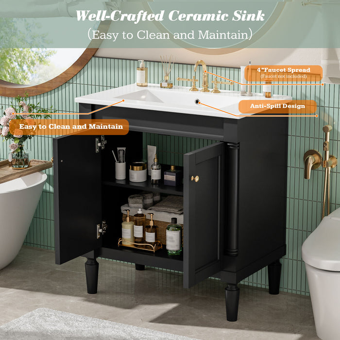 Bathroom Vanity Cabinet With Sink, Soft Close Doors, Storage Cabinet
