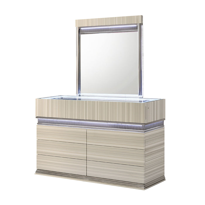 Leonor - Mirror With LED Light Frame - Gray