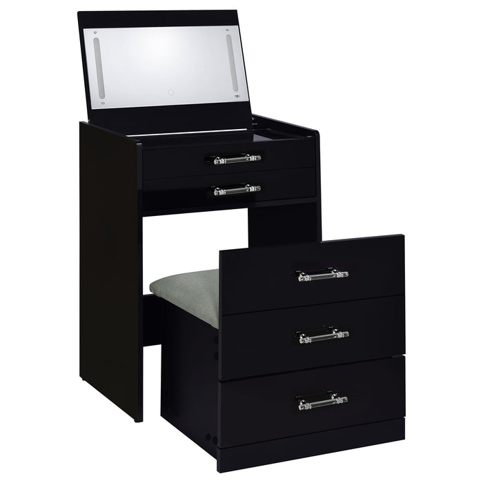 Ayuba - 3 Drawer Makeup Vanity Table With Mirror And Stool