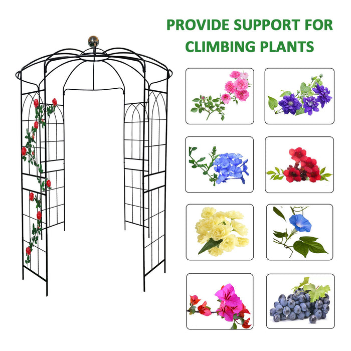 Metal Garden Arch Iron Garden Arbors Gazebo Dia High Birdcage Shape Pergola Pavilion For Wedding Ceremony