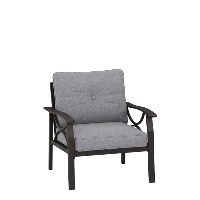 All Weather Armchairs With Cushions, Sculptural Design (Set of 2) - Gray / Khaki