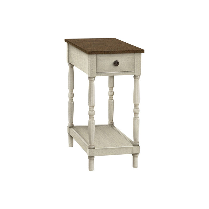 Accent End Table, 2 Tier, Storage Drawer, Traditional Stylish Design