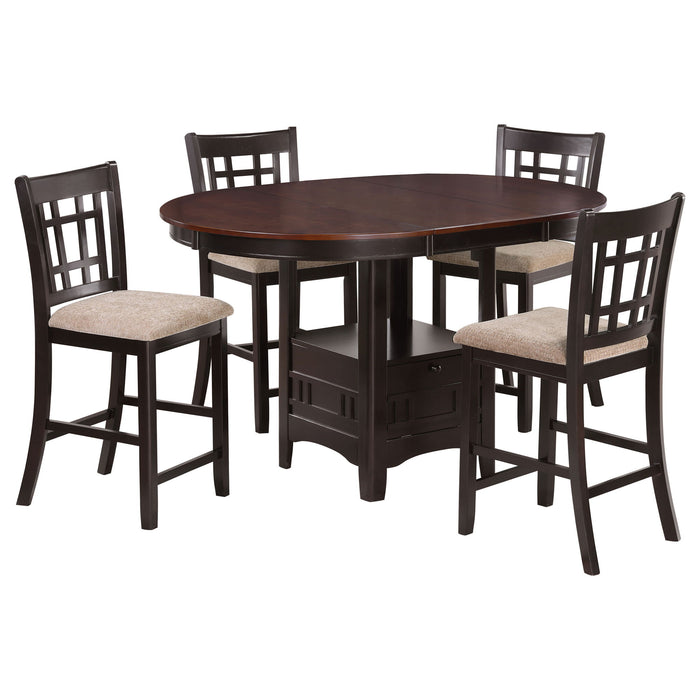 Avonlea - 5 Piece Set With Round Table And Upholstered Chairs - Chestnut