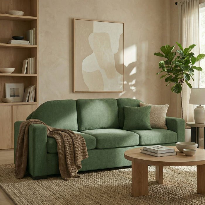 Modern 3 Seater Sofa With Curved Backrest