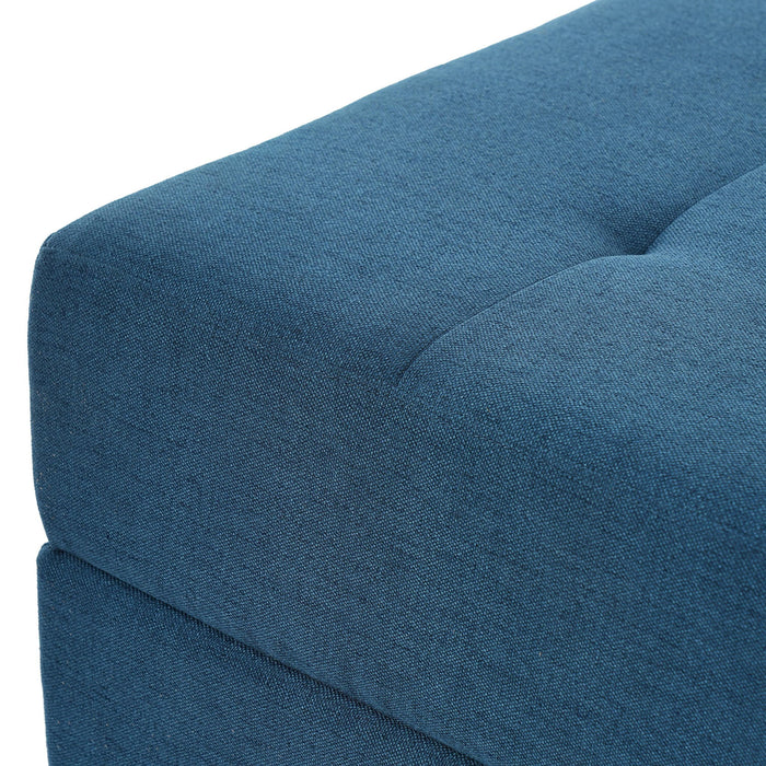 Ottoman, Compact Footrest For Living Room - Navy Blue