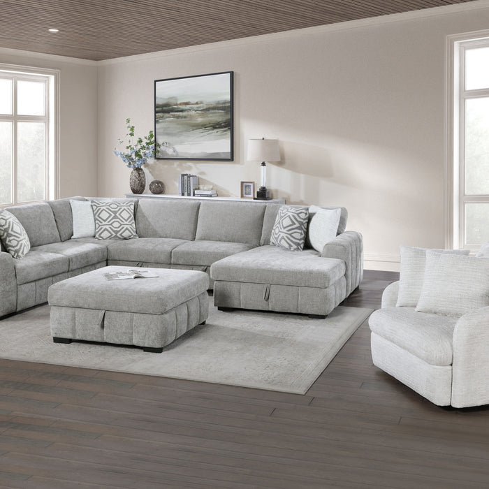 Ritchie - Sectional with Pop-up Sleeper - Pewter