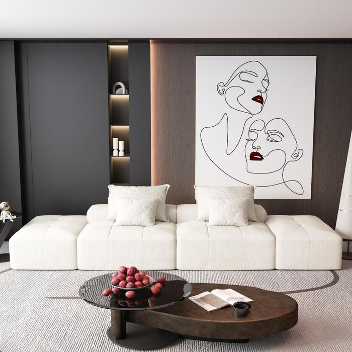 Modern Oversized Diy Combination Modular Sectional Sofa With Pillows