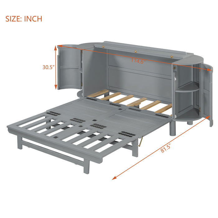 Murphy Bed With Hidden Storage & Modern Woven Design