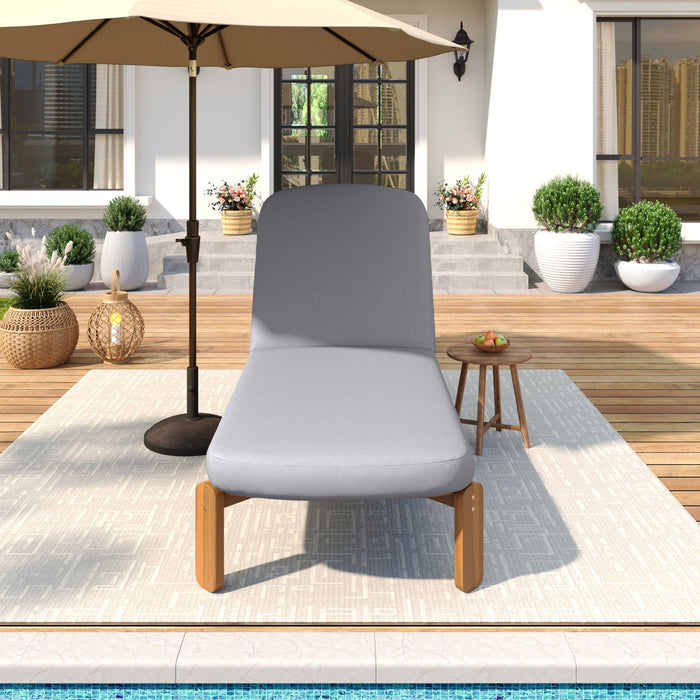 Outdoor Chaise Lounge With Adjustable Backrest