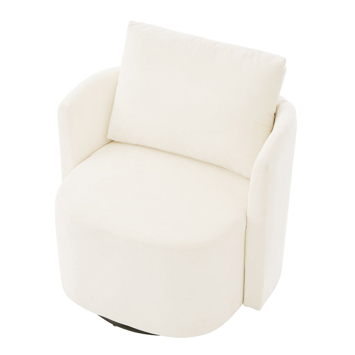 360° Modern Swivel Chair With Upholstered Curved Design