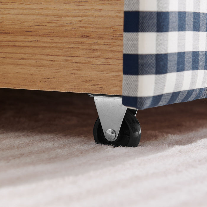 Gingham Daybed With USB Charging Port, Wave-Shaped Design