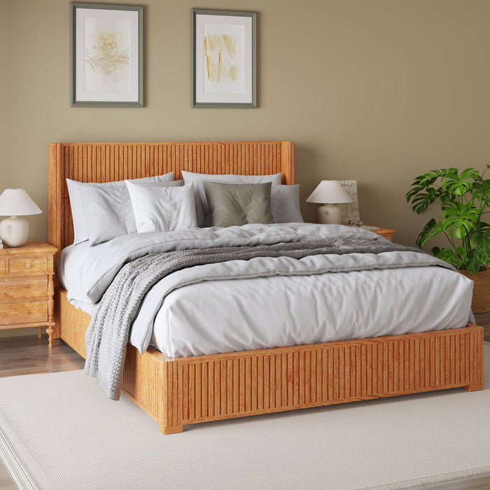 Platform Bed Frame With Headboard, Floor Standing Design