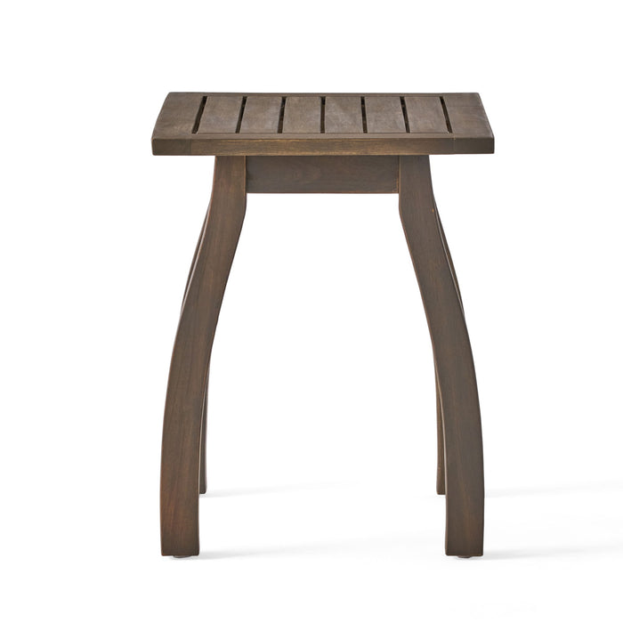 Kinesis - Outdoor Side Table With Slatted Top And Wood Frame