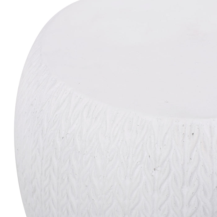 Outdoor Lightweight, Concrete Side Table - Antique White