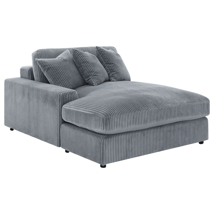 Marcus - Fog Track Arms Reversible Sectional With Pillows - Fog