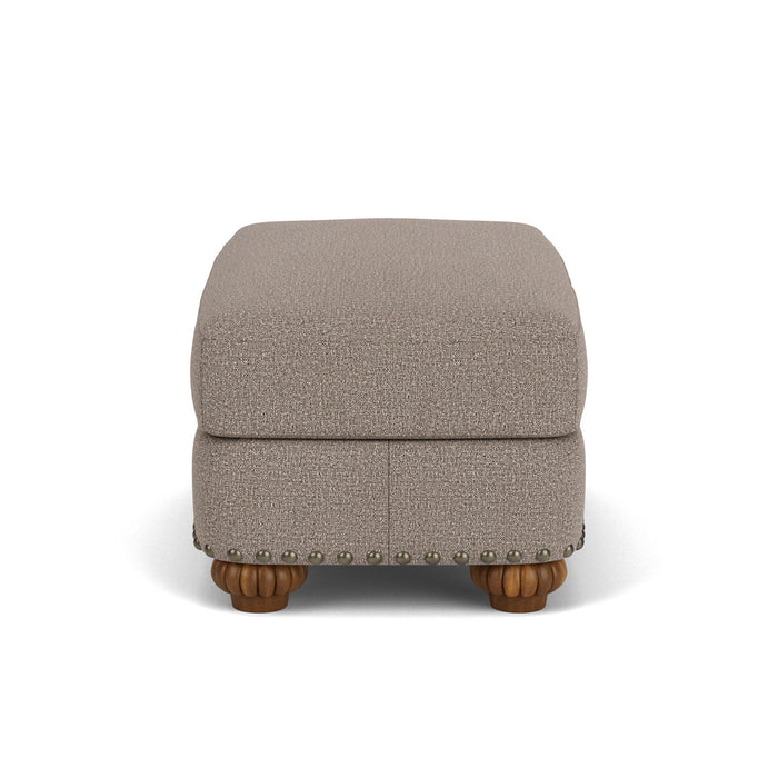 Patterson - Fabric Ottoman, Nailhead Trim