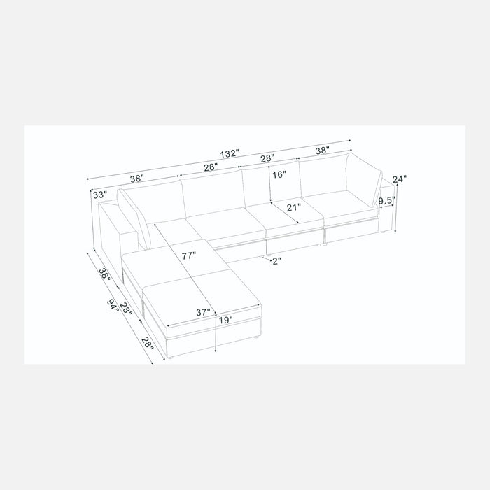 Modern Reversible Modular Sectional