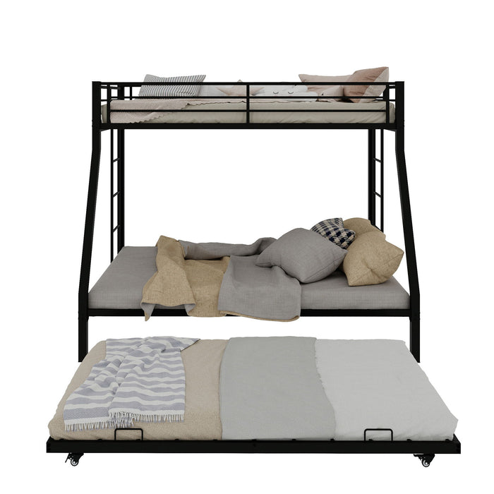 Bunk Bed For Kids, Convertible Frame With Ladders & Guardrail