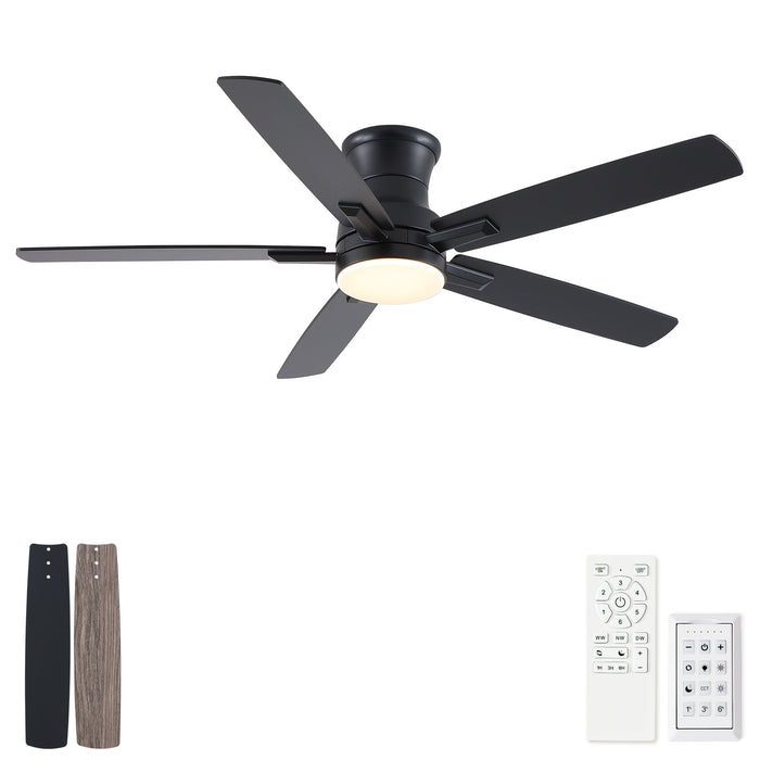 Mordern Flush Mount Ceiling Fan With Light And Remote Control