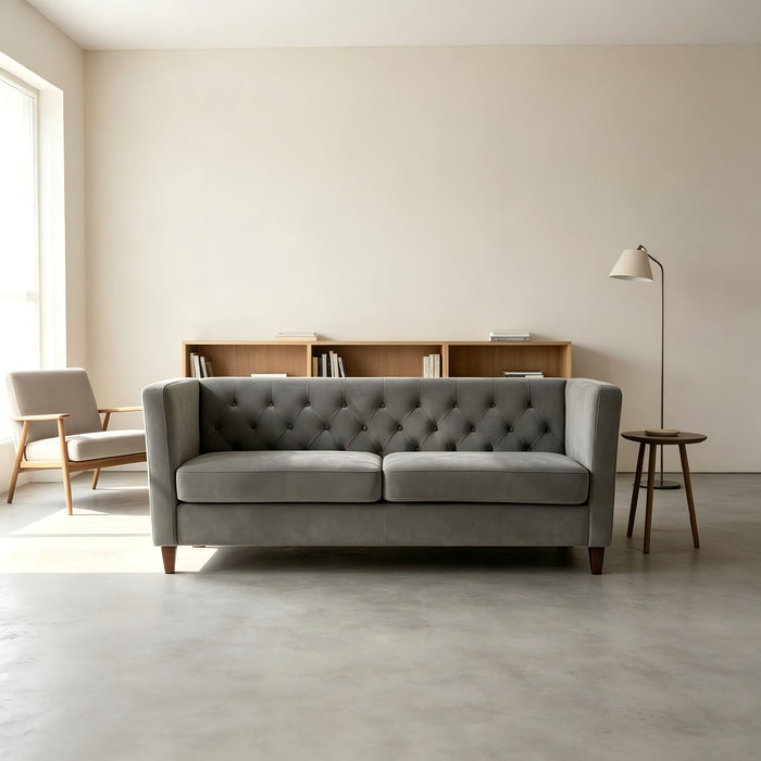 Button Tufted 3 Seater Sofa For Living Room