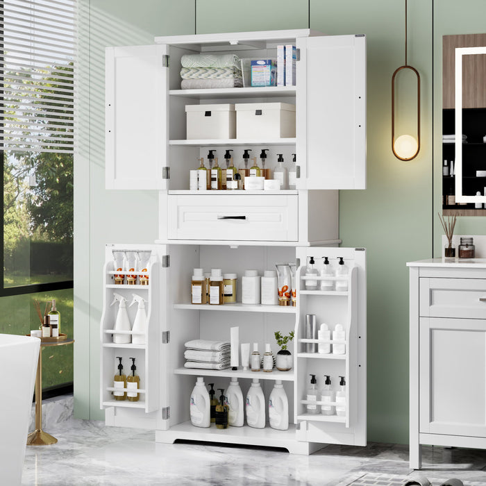 Bathroom Storage Cabinet With Multifunctional Storage Space, Drawer With Slide Rails, Adjustable Shelf