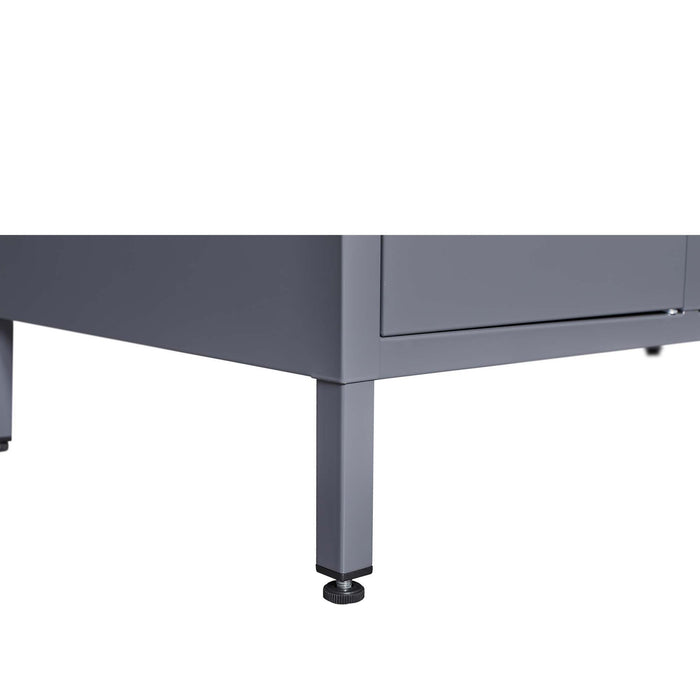 6 Door Lockers With Lock For Employees, Storage Cabinet For Home, Gym, Office, School, Garage - Gray