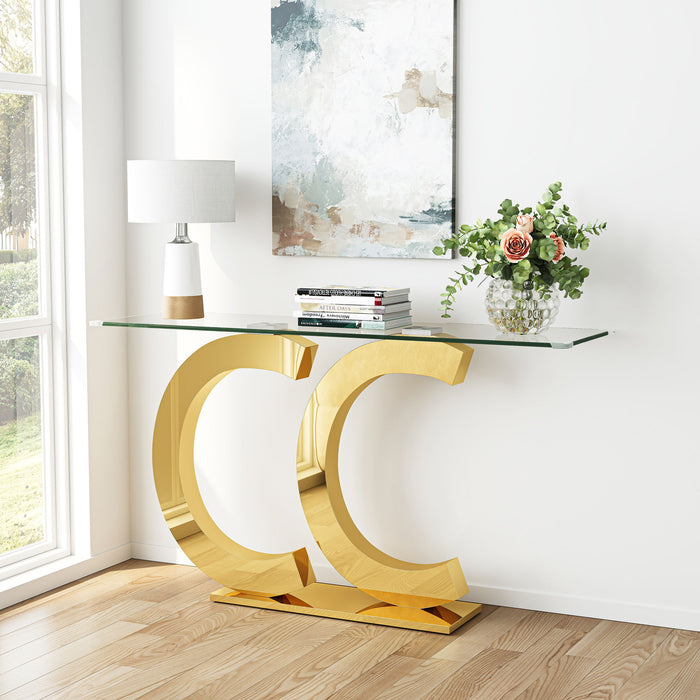 Dual C - Shaped Console Table