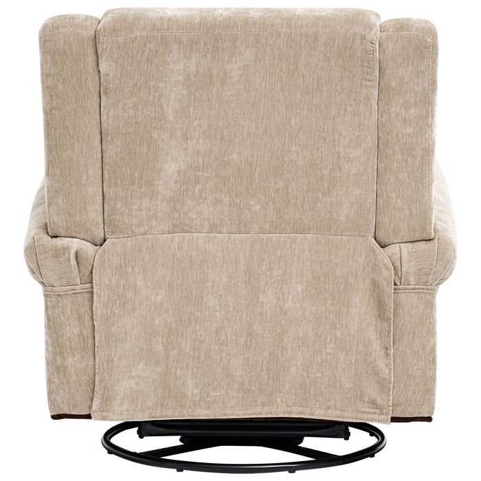 Manual Recliner Chair With Swivel Rocker Function, Dual Recline Angles