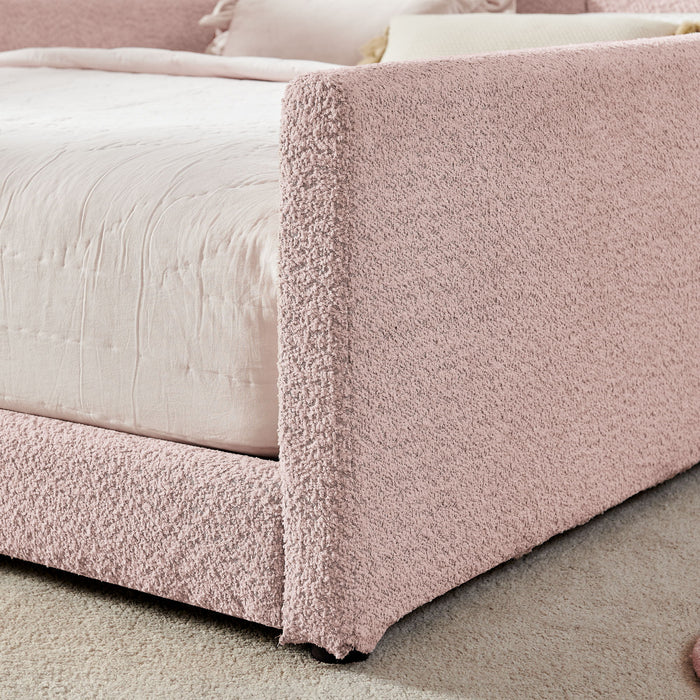 Cute Rabbit Ear Upholstered Platform Bed Frame With Safety Rail