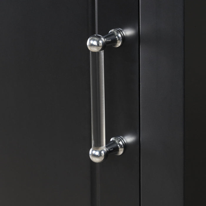 Tall Freestanding Bathroom Storage Cabinet With 2 Drawers And Adjustable Shelf