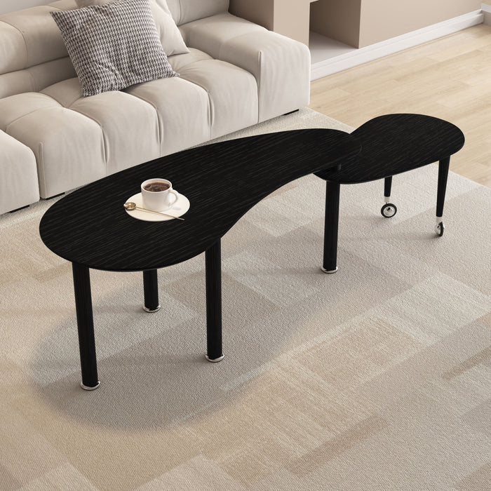 Rotatable Cocktail Table With Solid Legs, 360 Degree Rotating