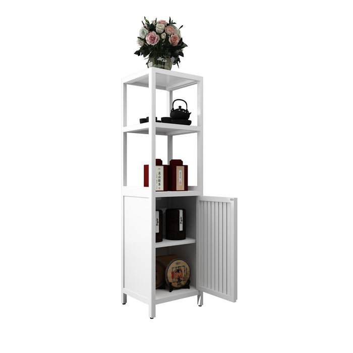 Storage Cabinet With Tall Linen Tower, Multifunctional For Bathroom