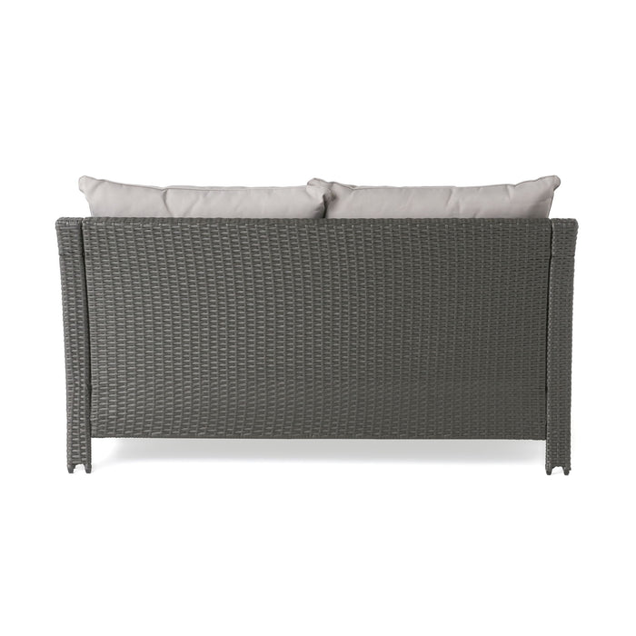 Contemporary Antibes Loveseat & Table Set Outdoor - Gray