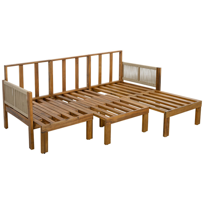 Outdoor 3 Seat Patio Sunbed