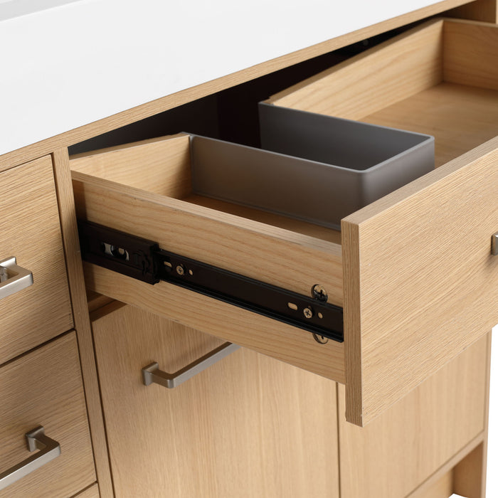 Freestanding Bathroom Vanity With Resin Sink, Soft-Closing Doors And Drawers