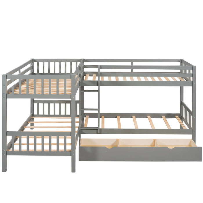 L Shaped Bunk Bed With Drawers