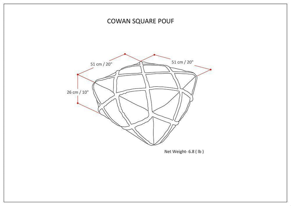 Cowan - Handcrafted Square Pouf