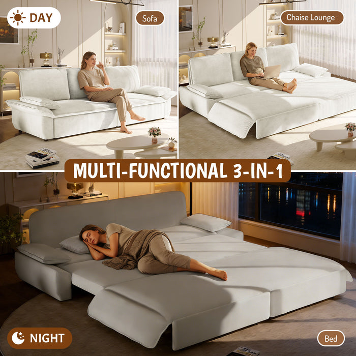 King Size Pull Out Sofa Bed, 3 In 1 Convertible Multifunctional