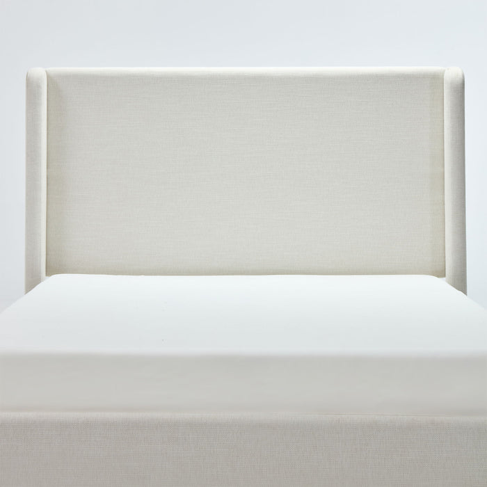 Carmen - Full Size Upholstered Wingback Bed - Ivory