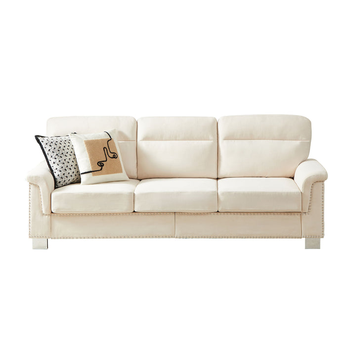 3 Seater Elegant Stationary Sofa