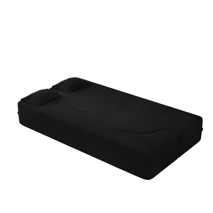 Modern Floor Sofa With 2 Pillows, Twin Size For Living Room