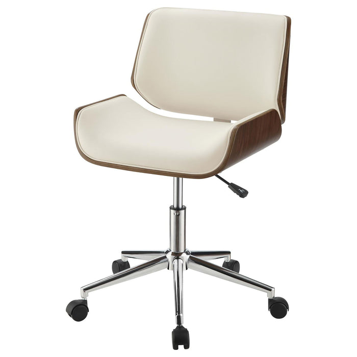 Ecru Swivel Office Chair Adjustable Height - Beige