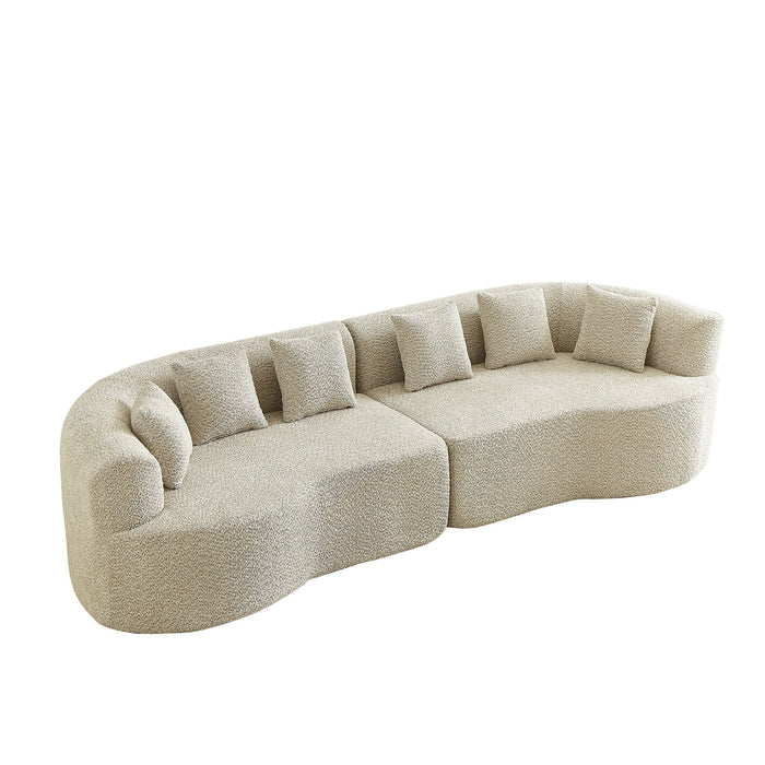 Curved Sectional Sofa With 6 Pillows
